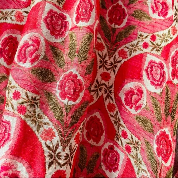 New Zara Linen Floral Button Down Size Medium Midi Dress - Picture 8 of 10